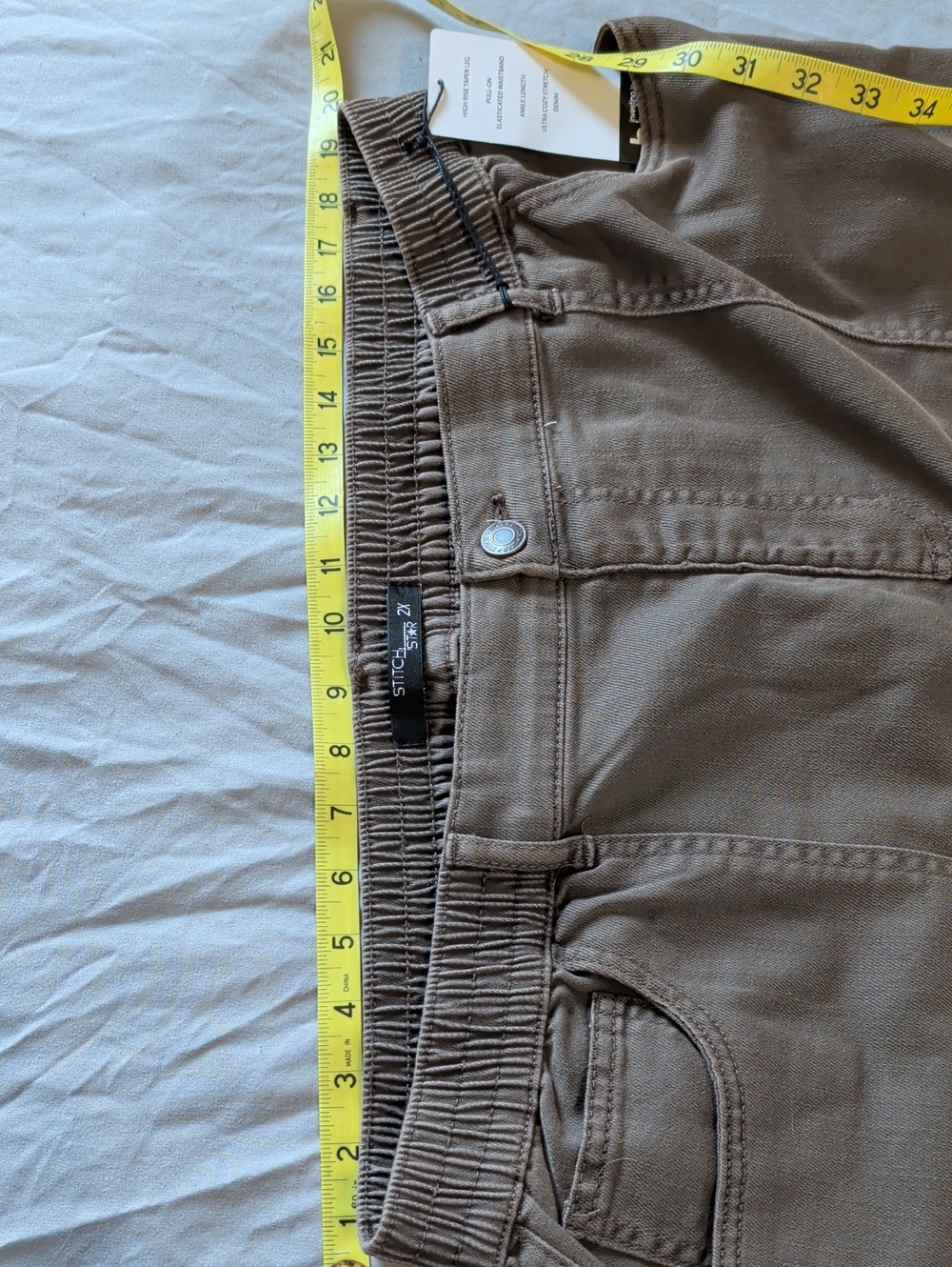 NWT Womens Size2X Stitch Star Brown PullOn High Rise Ankle Length Tapered Pants - Picture 9 of 12